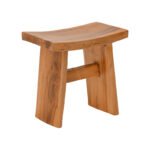 Stool Borbe teak wood in natural color 45x28x45cm