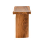 Stool Borbe teak wood in natural color 45x28x45cm - Image 3