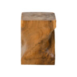 Stool Twister suar wood in natural color 30x30x45cm - Image 2
