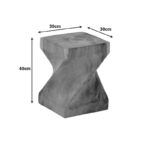 Stool Twister suar wood in natural color 30x30x45cm - Image 4
