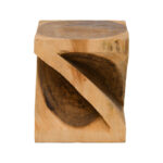 Stool Rektan suar wood in natural color 35x35x40cm - Image 2