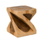 Stool Rektan suar wood in natural color 35x35x40cm