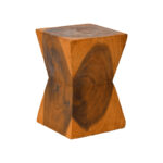 Stool Clepsydra suar wood in natural color 31x31x45cm