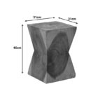 Stool Clepsydra suar wood in natural color 31x31x45cm - Image 4