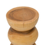 Stool Pilar suar wood in natural color D30x45cm - Image 2
