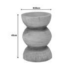 Stool Pilar suar wood in natural color D30x45cm - Image 3