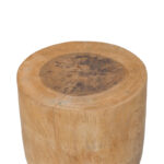 Stool Koa suar wood in natural color D28x46cm - Image 2