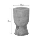 Stool Koa suar wood in natural color D28x46cm - Image 3