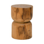 Stool Kreton suar wood in natural color D30x45cm