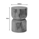 Stool Kreton suar wood in natural color D30x45cm - Image 3