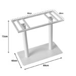 Soign metal table base white 80x40x72cm - Image 3
