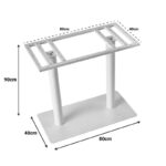 Soign metal table base white 80x40x90cm - Image 3