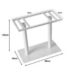 Soign metal table base white 80x40x108cm - Image 3