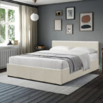 Dellia bed with storage space cream fabric 150x200cm - Слика 2
