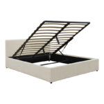 Dellia bed with storage space cream fabric 150x200cm - Слика 3