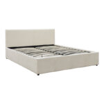 Dellia bed with storage space cream fabric 150x200cm - Слика 5