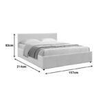 Dellia bed with storage space cream fabric 150x200cm - Слика 6