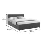 Dellia bed with storage space anthracite fabric 150x200cm - Слика 6