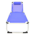 Fevepe beach lounger heavy duty aluminum-textilene in blue shade 58.5x185x29.5cm - Слика 3