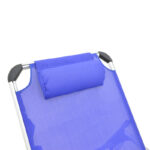 Fevepe beach lounger heavy duty aluminum-textilene in blue shade 58.5x185x29.5cm - Слика 4