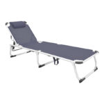 Fevepe beach lounger heavy duty aluminum-textilene in anthracite shade 58.5x185x29.5cm