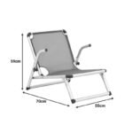 Beach chair Plazo aluminum-textilene in blue shade 55x70x59cm - Слика 6