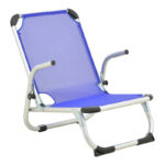 Playa heavy duty beach chair with high back aluminum-textilene in blue shade 54x72x63cm