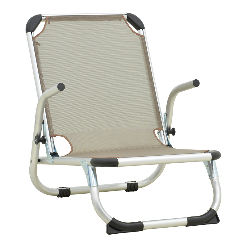 396-000006 Playa beach chair heavy duty with high back aluminum-textilene in champagne 54x72x63cm - Слика 1