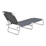 Pasein metal-textilene beach lounger in anthracite shade 55x185x24cm - Слика 2