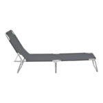 Pasein metal-textilene beach lounger in anthracite shade 55x185x24cm - Слика 3