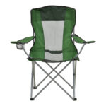 Beach-camping chair Pesca metal-waterproof fabric in khaki shade 55x55x95cm - Слика 4