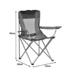 Beach-camping chair Pesca metal-waterproof fabric in khaki shade 55x55x95cm - Слика 6