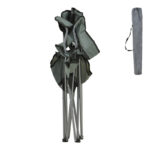 Beach-camping chair Pesca metal-waterproof fabric in gray shade 55x55x95cm - Слика 6