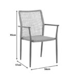 Solana armchair stackable- teak wood- aluminum in brown-pe rope in natural shade 56x57x95cm - Image 2