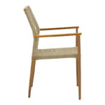 Solana armchair stackable- teak wood- aluminum in brown-pe rope in natural shade 56x57x95cm - Image 4
