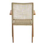 Solana armchair stackable- teak wood- aluminum in brown-pe rope in natural shade 56x57x95cm - Image 6