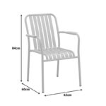 Vista stackable armchair, aluminum in white shade 62x60x84cm - Image 2