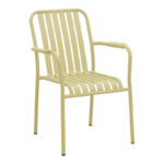 Vista stackable armchair, aluminum in beige shade 62x60x84cm