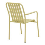 Vista stackable armchair, aluminum in beige shade 62x60x84cm - Image 3