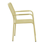 Vista stackable armchair, aluminum in beige shade 62x60x84cm - Image 4