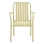Vista stackable armchair, aluminum in beige shade 62x60x84cm - Image 5