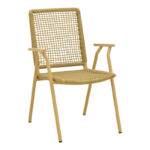 Weave armchair stackable aluminum-pe rope in beige shade 57x63x86cm