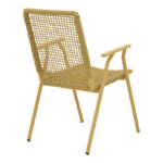 Weave armchair stackable aluminum-pe rope in beige shade 57x63x86cm - Слика 3