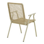 Weave stackable armchair, aluminum in beige -pe rope in natural shade 57x63x86cm - Слика 3