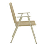 Weave stackable armchair, aluminum in beige -pe rope in natural shade 57x63x86cm - Слика 4
