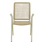 Weave stackable armchair, aluminum in beige -pe rope in natural shade 57x63x86cm - Слика 5
