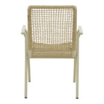 Weave stackable armchair, aluminum in beige -pe rope in natural shade 57x63x86cm - Слика 6
