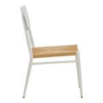 Giardino chair stackable aluminum in white -pe rattan in natural shade 45x56x82cm - Image 4