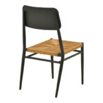 Giardino chair stackable aluminum in black -pe rattan in natural shade 45x56x82cm - Image 3