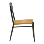 Giardino chair stackable aluminum in black -pe rattan in natural shade 45x56x82cm - Image 4